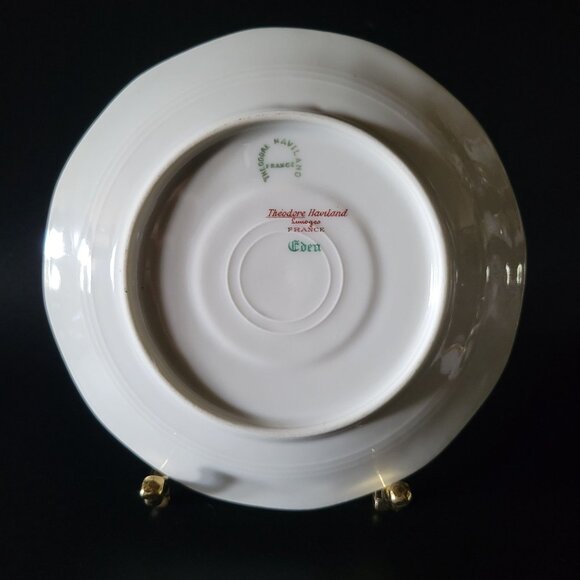 Antique Theodore Haviland Limoges Bouillon Cup & Saucer Eden Pattern - Picture 4 of 10